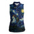 Yule Goat Starry Night Women Sleeveless Polo Shirt - Wonder Print Shop
