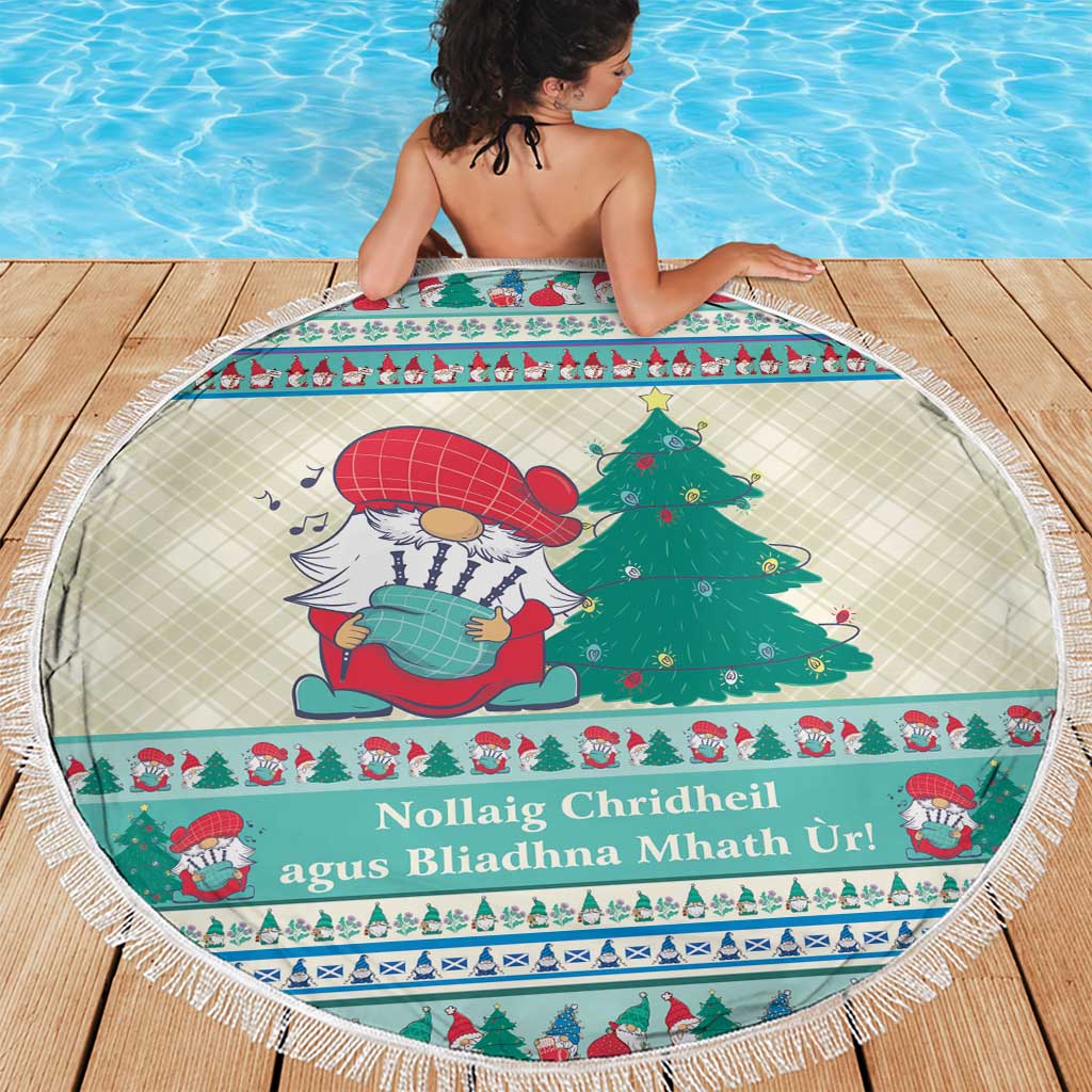 Gnome Bagpies Musical Beach Blanket Nollaig Chridheil Scotland Christmas Pattern LT9 - Wonder Print Shop