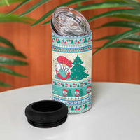 Gnome Bagpies Musical 4 in 1 Can Cooler Tumbler Nollaig Chridheil Scotland Christmas Pattern LT9 - Wonder Print Shop