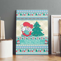 Gnome Bagpies Musical Canvas Wall Art Nollaig Chridheil Scotland Christmas Pattern LT9 - Wonder Print Shop
