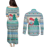 Gnome Bagpies Musical Couples Matching Puletasi and Long Sleeve Button Shirt Nollaig Chridheil Scotland Christmas Pattern LT9 - Wonder Print Shop