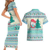 Gnome Bagpies Musical Couples Matching Short Sleeve Bodycon Dress and Hawaiian Shirt Nollaig Chridheil Scotland Christmas Pattern LT9 - Wonder Print Shop