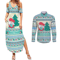 Gnome Bagpies Musical Couples Matching Summer Maxi Dress and Long Sleeve Button Shirt Nollaig Chridheil Scotland Christmas Pattern LT9 - Wonder Print Shop