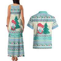 Gnome Bagpies Musical Couples Matching Tank Maxi Dress and Hawaiian Shirt Nollaig Chridheil Scotland Christmas Pattern LT9 - Wonder Print Shop