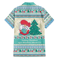 Gnome Bagpies Musical Family Matching Off The Shoulder Long Sleeve Dress and Hawaiian Shirt Nollaig Chridheil Scotland Christmas Pattern - Wonder Print Shop