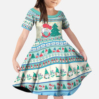 Gnome Bagpies Musical Family Matching Puletasi and Hawaiian Shirt Nollaig Chridheil Scotland Christmas Pattern - Wonder Print Shop