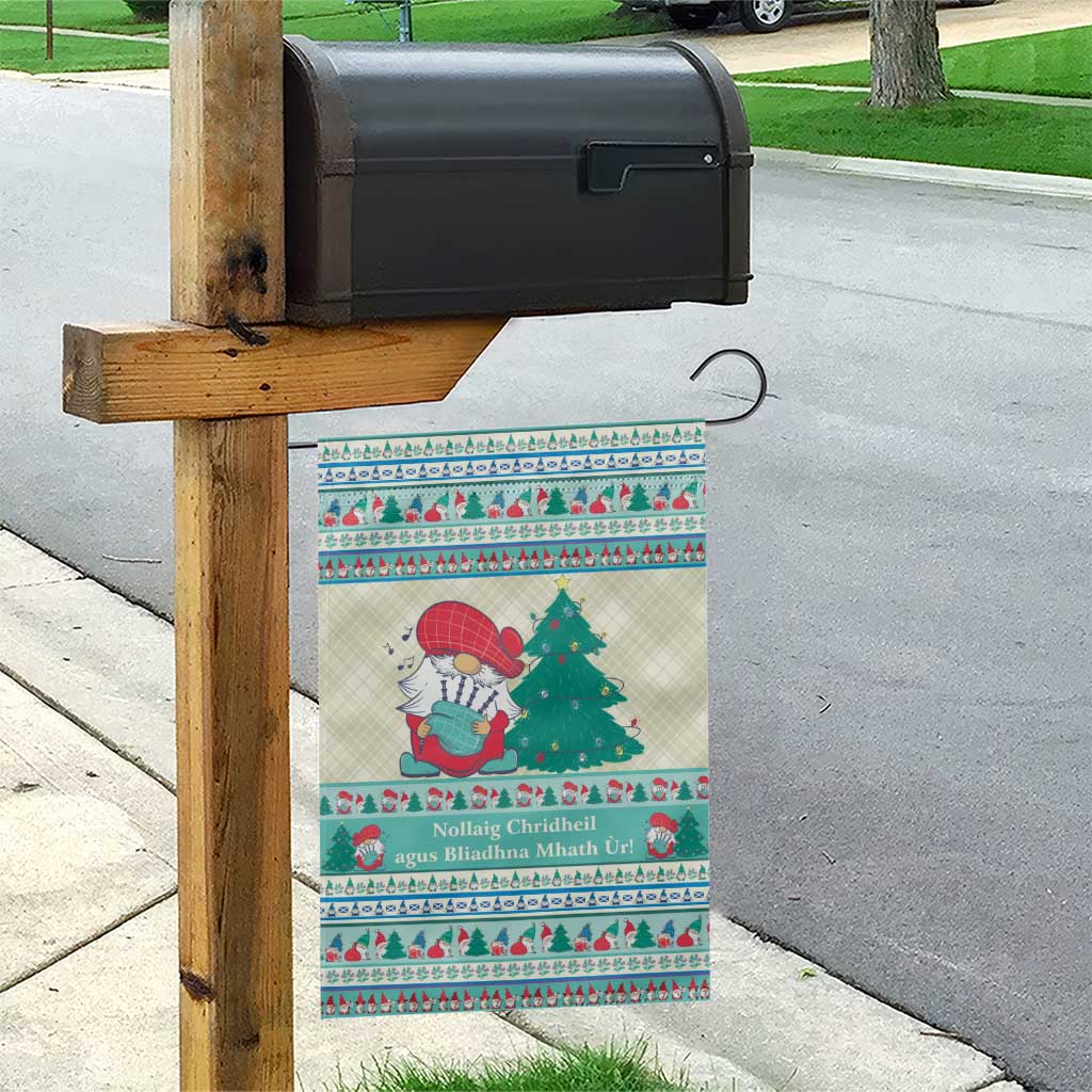 Gnome Bagpies Musical Garden Flag Nollaig Chridheil Scotland Christmas Pattern - Wonder Print Shop