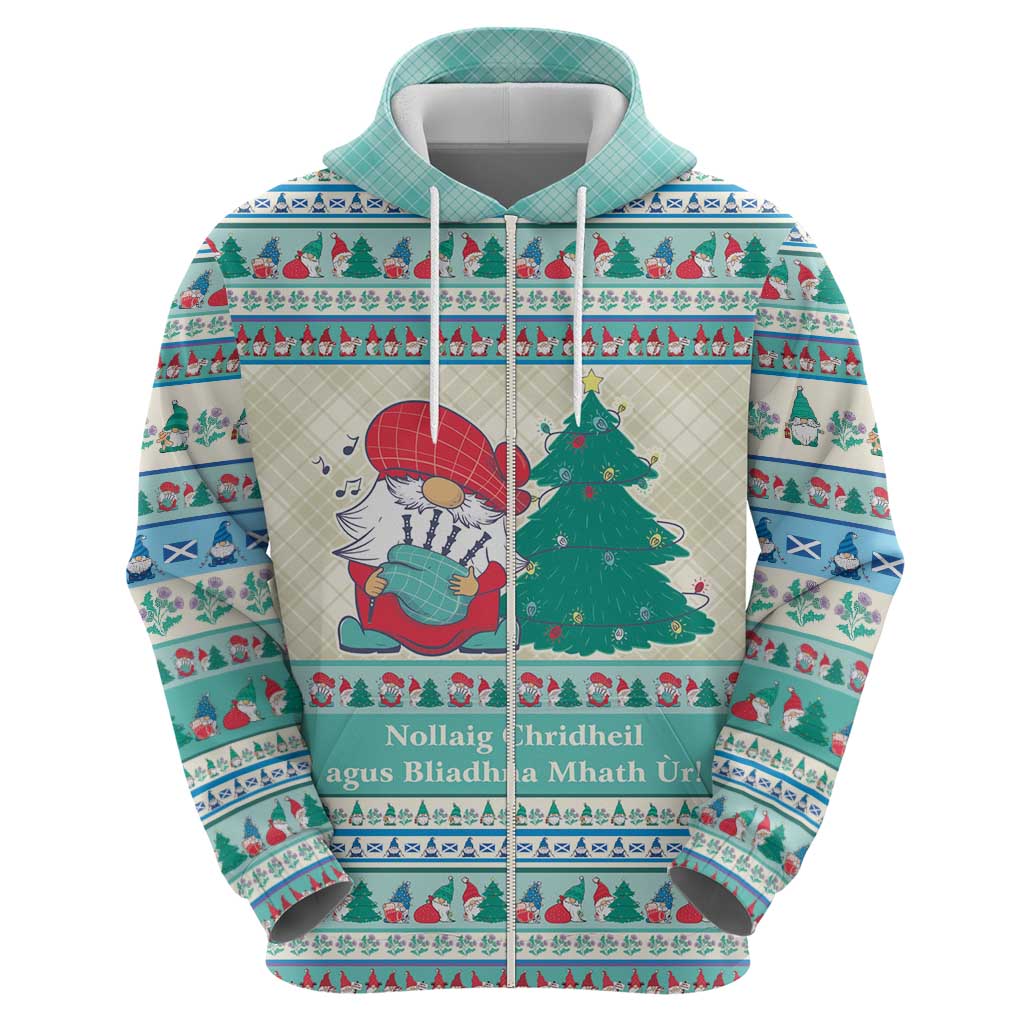Gnome Bagpies Musical Hoodie Nollaig Chridheil Scotland Christmas Pattern - Wonder Print Shop