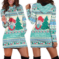 Gnome Bagpies Musical Hoodie Dress Nollaig Chridheil Scotland Christmas Pattern - Wonder Print Shop