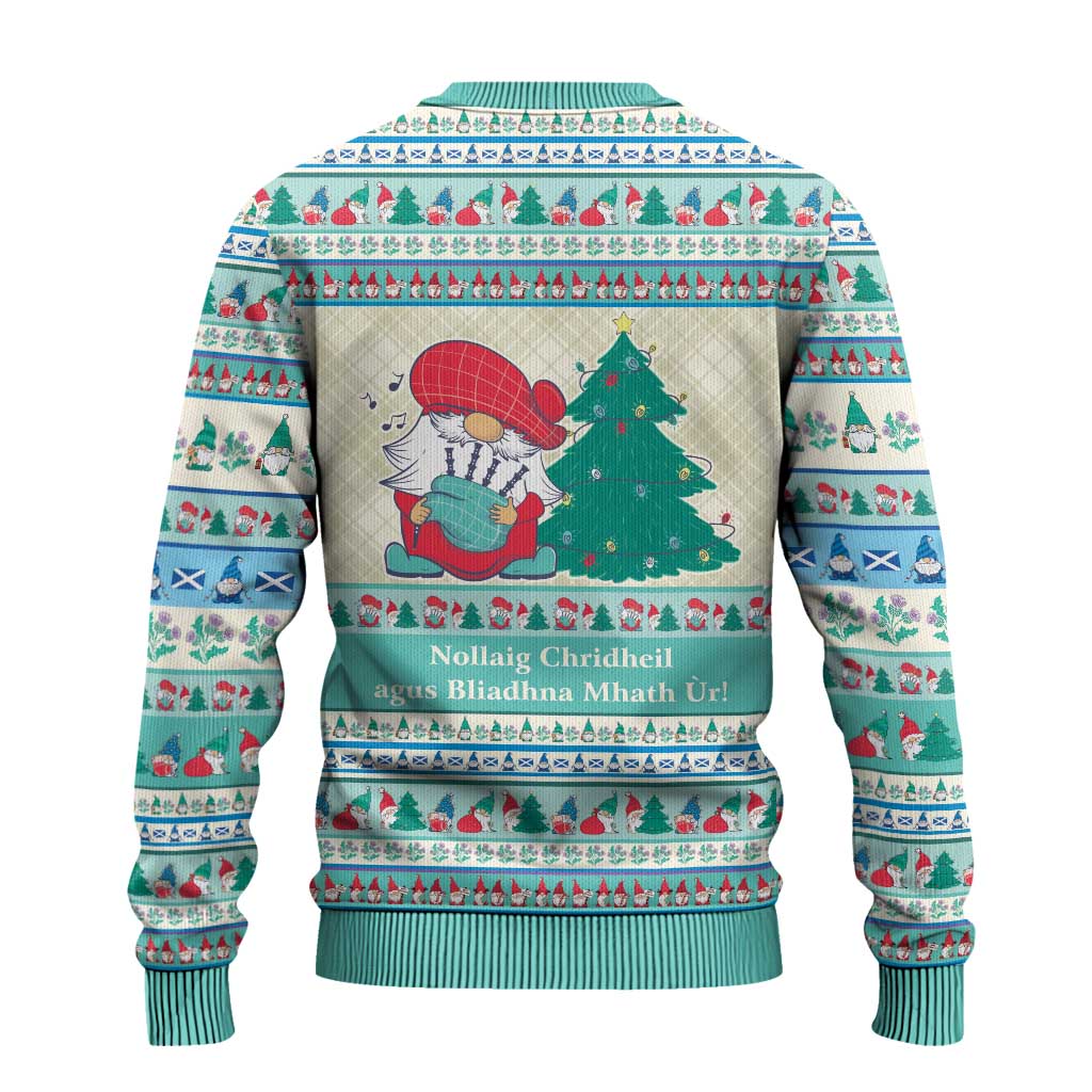 Gnome Bagpies Musical Ugly Christmas Sweater Nollaig Chridheil Scotland Christmas Pattern - Wonder Print Shop