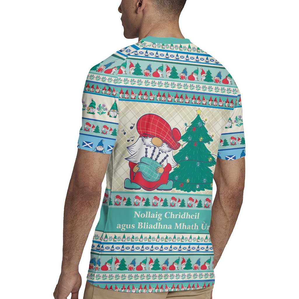 Gnome Bagpies Musical Rugby Jersey Nollaig Chridheil Scotland Christmas Pattern - Wonder Print Shop