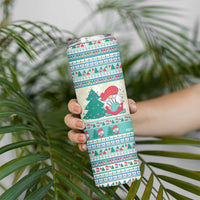 Gnome Bagpies Musical Skinny Tumbler Nollaig Chridheil Scotland Christmas Pattern - Wonder Print Shop