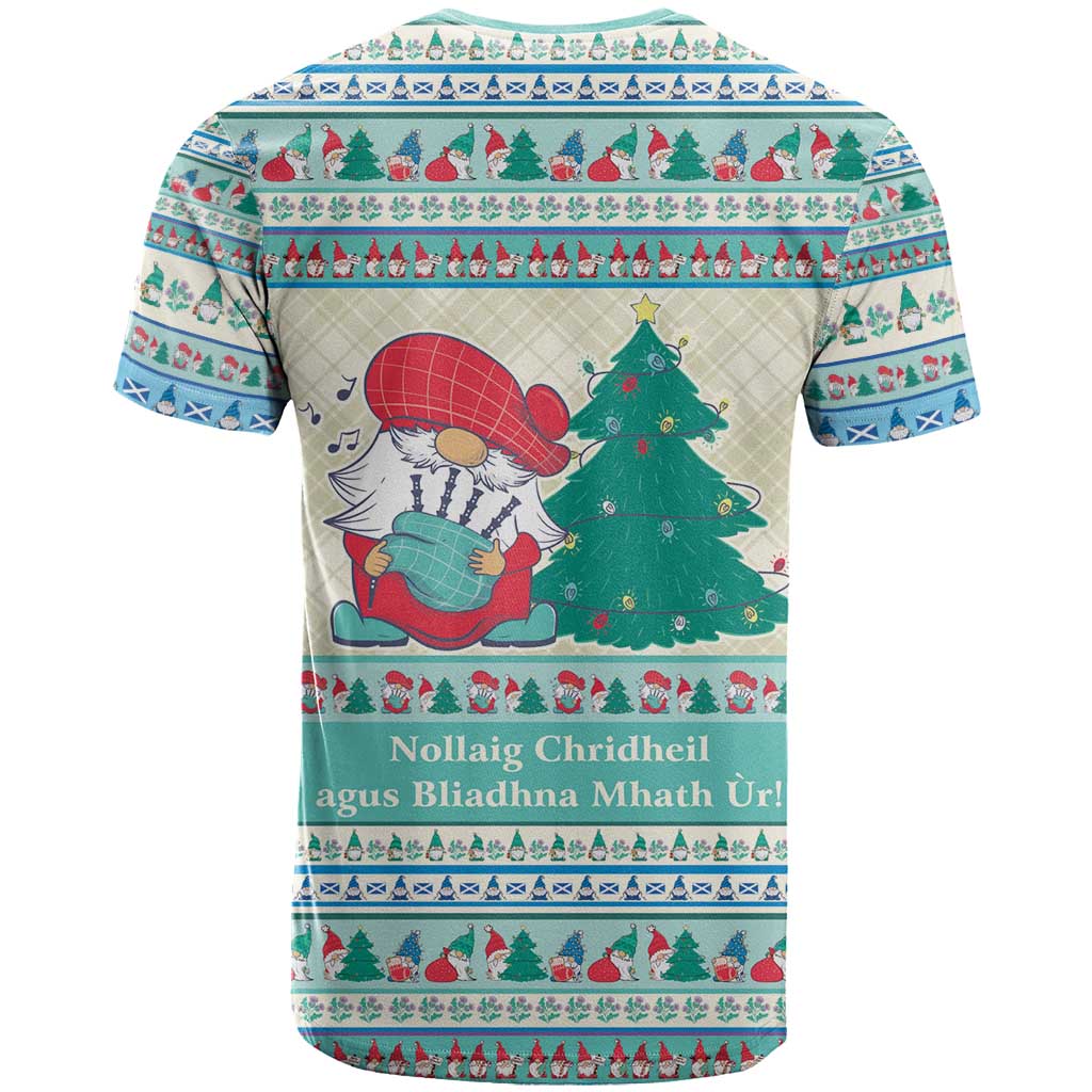 Gnome Bagpies Musical T Shirt Nollaig Chridheil Scotland Christmas Pattern - Wonder Print Shop