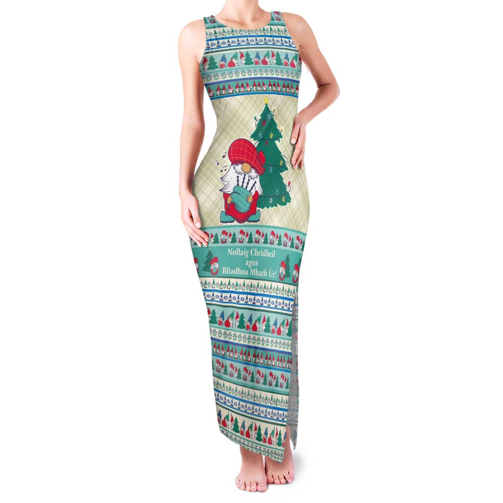 Gnome Bagpies Musical Tank Maxi Dress Nollaig Chridheil Scotland Christmas Pattern - Wonder Print Shop