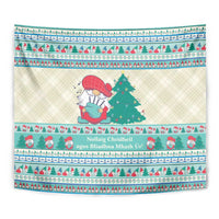 Gnome Bagpies Musical Tapestry Nollaig Chridheil Scotland Christmas Pattern - Wonder Print Shop