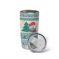 Gnome Bagpies Musical Tumbler Cup Nollaig Chridheil Scotland Christmas Pattern - Wonder Print Shop