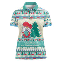 Gnome Bagpies Musical Women Polo Shirt Nollaig Chridheil Scotland Christmas Pattern - Wonder Print Shop