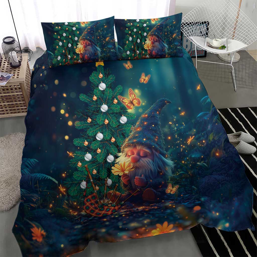 Nollaig Chridheil Scottish Gnome Bedding Set Bagpies Musical and Chirstmas Tree LT9 - Wonder Print Shop