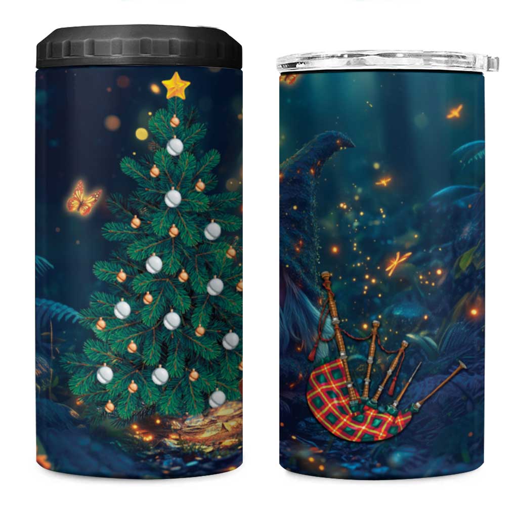 Nollaig Chridheil Scottish Gnome 4 in 1 Can Cooler Tumbler Bagpies Musical and Chirstmas Tree LT9 - Wonder Print Shop