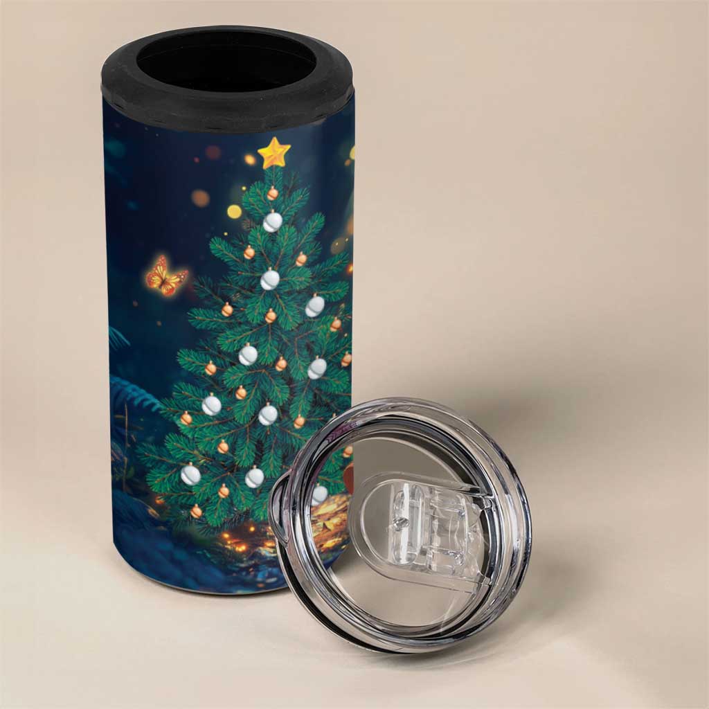 Nollaig Chridheil Scottish Gnome 4 in 1 Can Cooler Tumbler Bagpies Musical and Chirstmas Tree LT9 - Wonder Print Shop