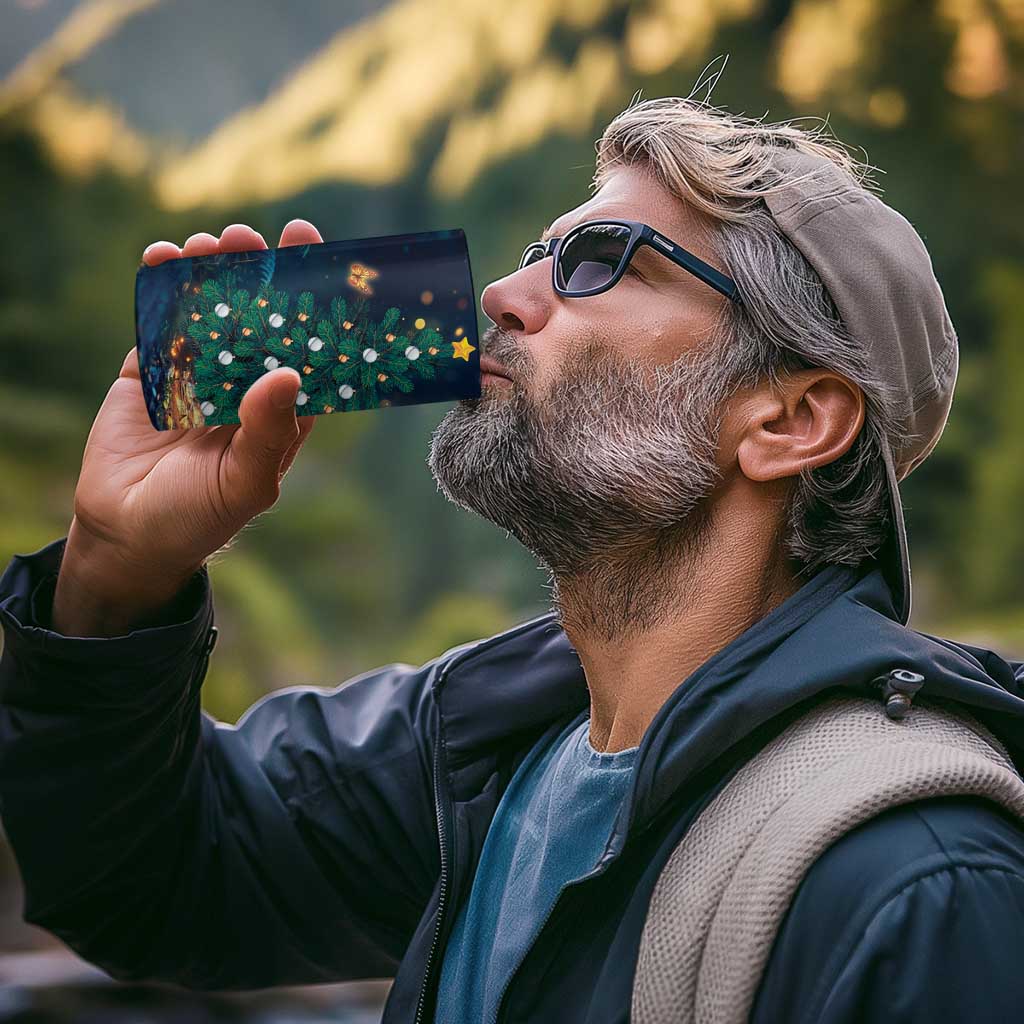 Nollaig Chridheil Scottish Gnome 4 in 1 Can Cooler Tumbler Bagpies Musical and Chirstmas Tree LT9 - Wonder Print Shop