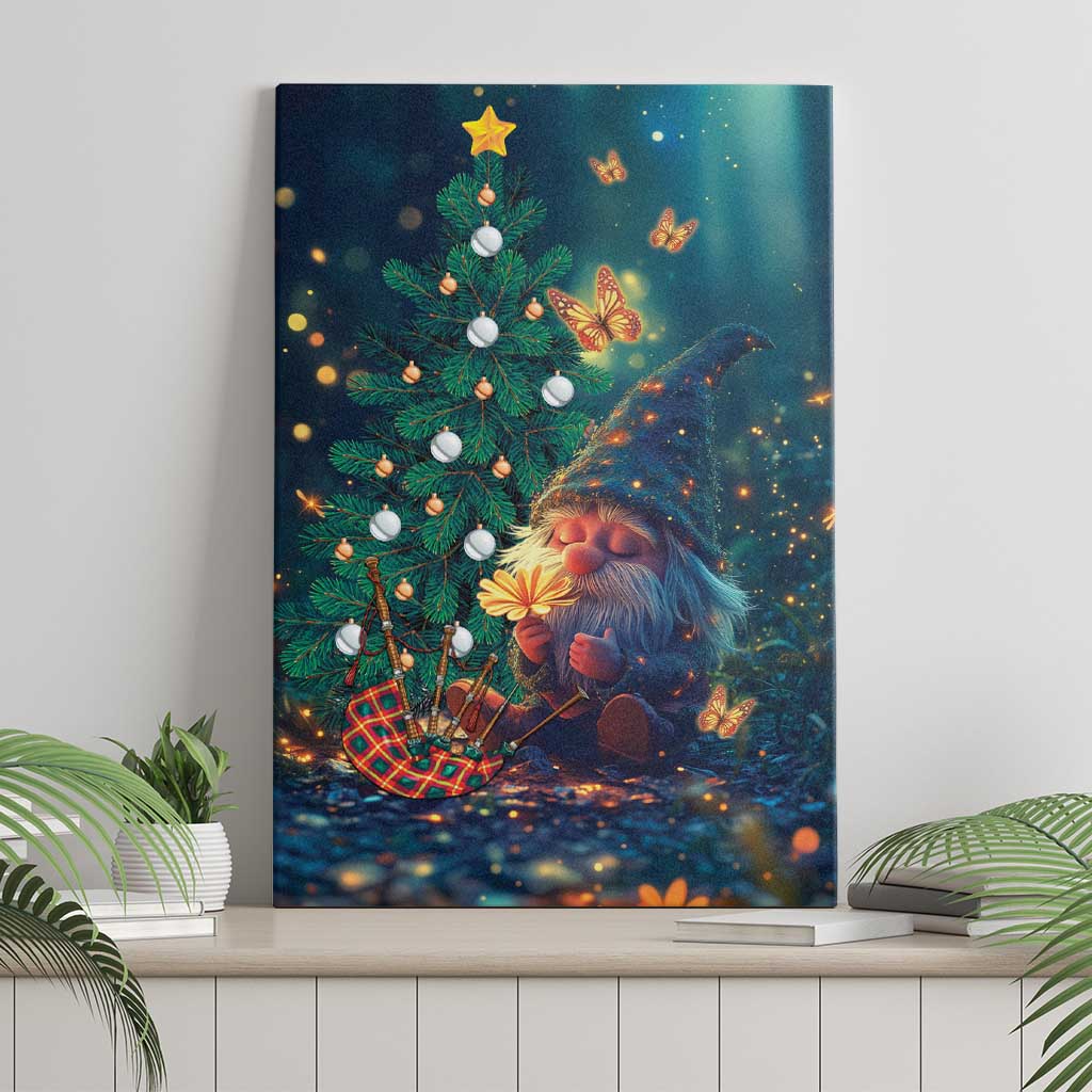 Nollaig Chridheil Scottish Gnome Canvas Wall Art Bagpies Musical and Chirstmas Tree LT9 - Wonder Print Shop