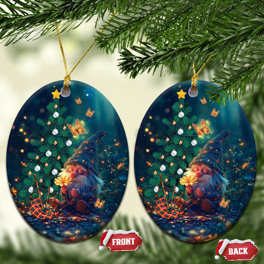 Nollaig Chridheil Scottish Gnome Ceramic Ornament Bagpies Musical and Chirstmas Tree LT9 - Wonder Print Shop