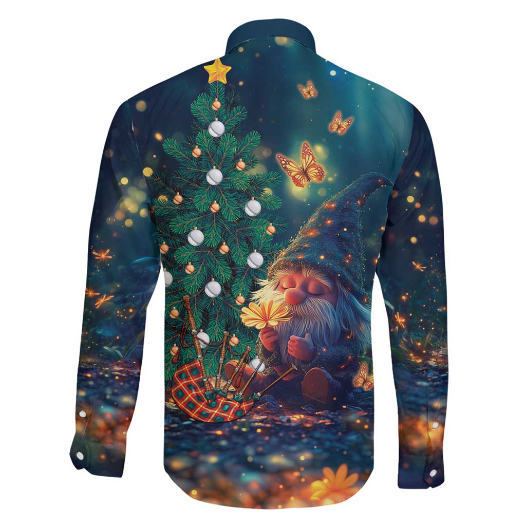 Nollaig Chridheil Scottish Gnome Family Matching Long Sleeve Bodycon Dress and Hawaiian Shirt Bagpies Musical and Chirstmas Tree LT9 - Wonder Print Shop