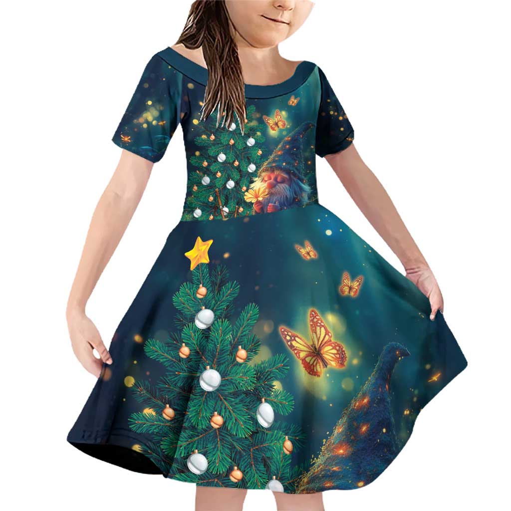 Nollaig Chridheil Scottish Gnome Family Matching Off Shoulder Short Dress and Hawaiian Shirt Bagpies Musical and Chirstmas Tree LT9 - Wonder Print Shop