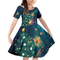 Nollaig Chridheil Scottish Gnome Family Matching Off Shoulder Short Dress and Hawaiian Shirt Bagpies Musical and Chirstmas Tree LT9 - Wonder Print Shop
