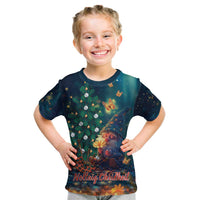 Nollaig Chridheil Scottish Gnome Kid T Shirt Bagpies Musical and Chirstmas Tree - Wonder Print Shop