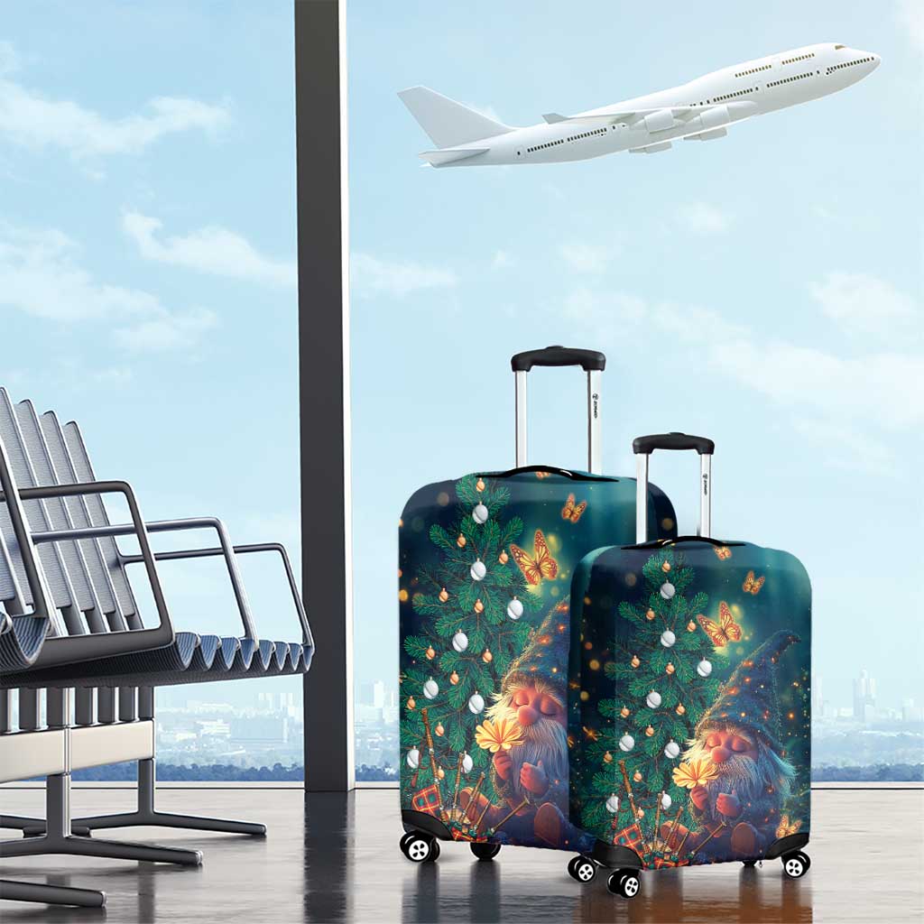 Nollaig Chridheil Scottish Gnome Luggage Cover Bagpies Musical and Chirstmas Tree - Wonder Print Shop