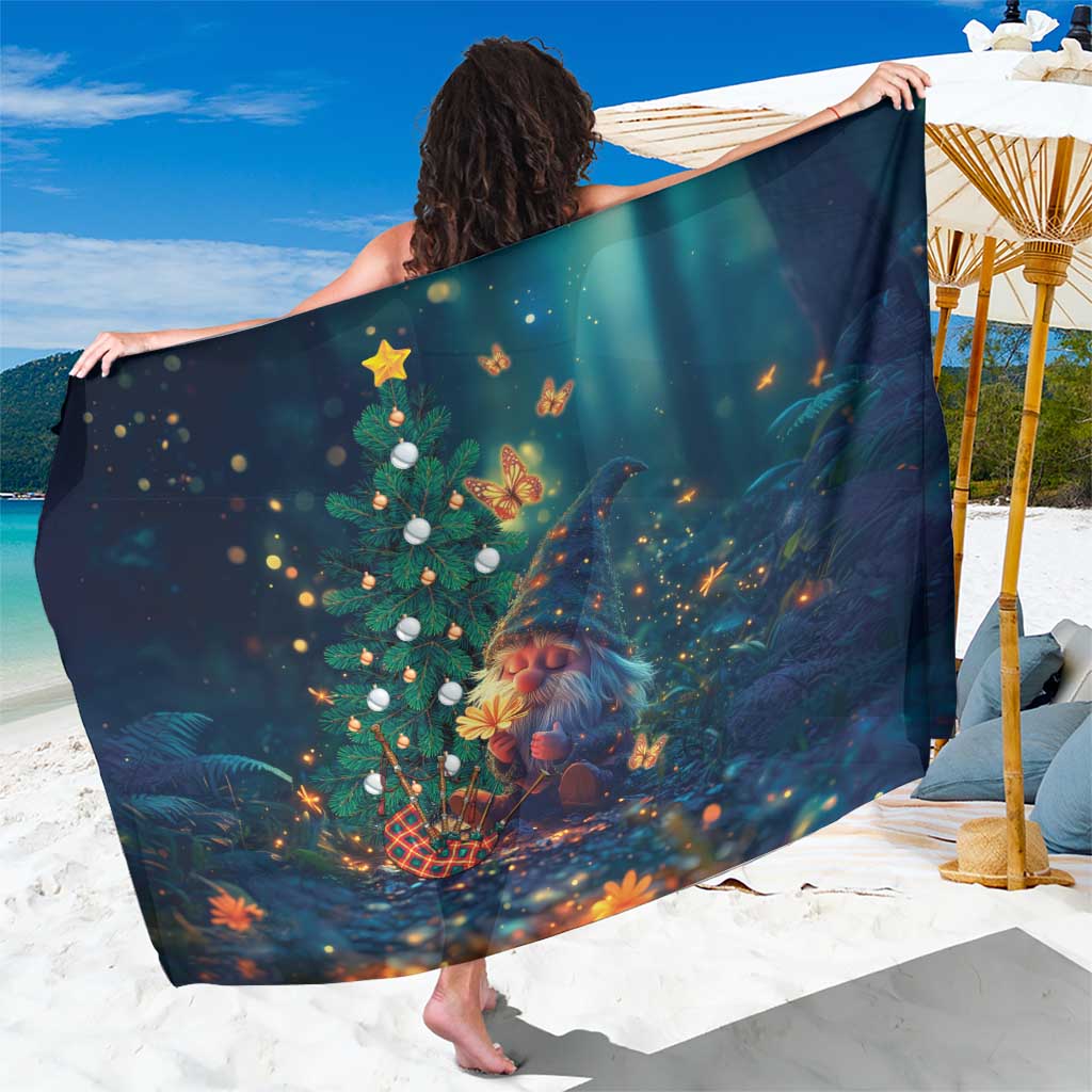 Nollaig Chridheil Scottish Gnome Sarong Bagpies Musical and Chirstmas Tree - Wonder Print Shop