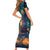 Nollaig Chridheil Scottish Gnome Short Sleeve Bodycon Dress Bagpies Musical and Chirstmas Tree - Wonder Print Shop