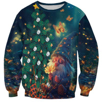 Nollaig Chridheil Scottish Gnome Sweatshirt Bagpies Musical and Chirstmas Tree - Wonder Print Shop