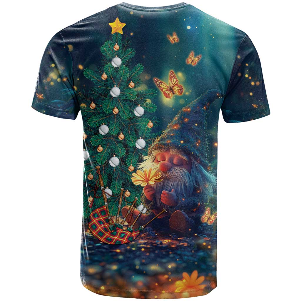 Nollaig Chridheil Scottish Gnome T Shirt Bagpies Musical and Chirstmas Tree - Wonder Print Shop