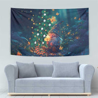 Nollaig Chridheil Scottish Gnome Tapestry Bagpies Musical and Chirstmas Tree - Wonder Print Shop