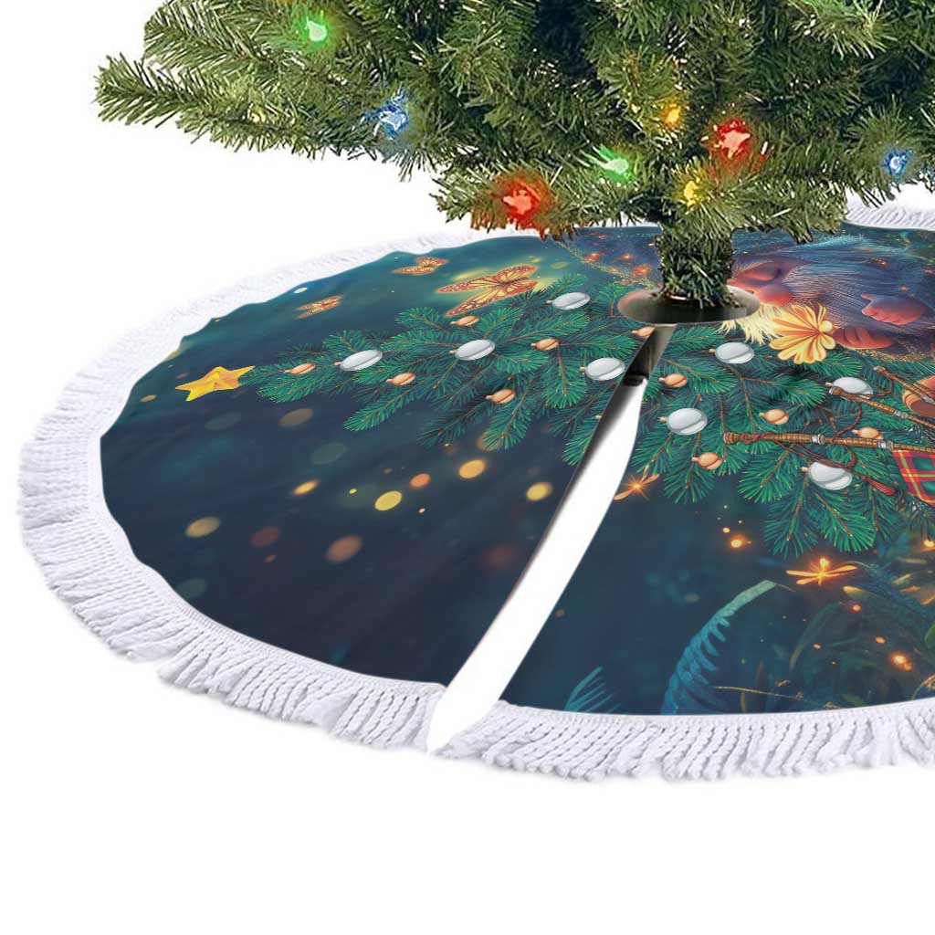 Nollaig Chridheil Scottish Gnome Tree Skirt Bagpies Musical and Chirstmas Tree - Wonder Print Shop