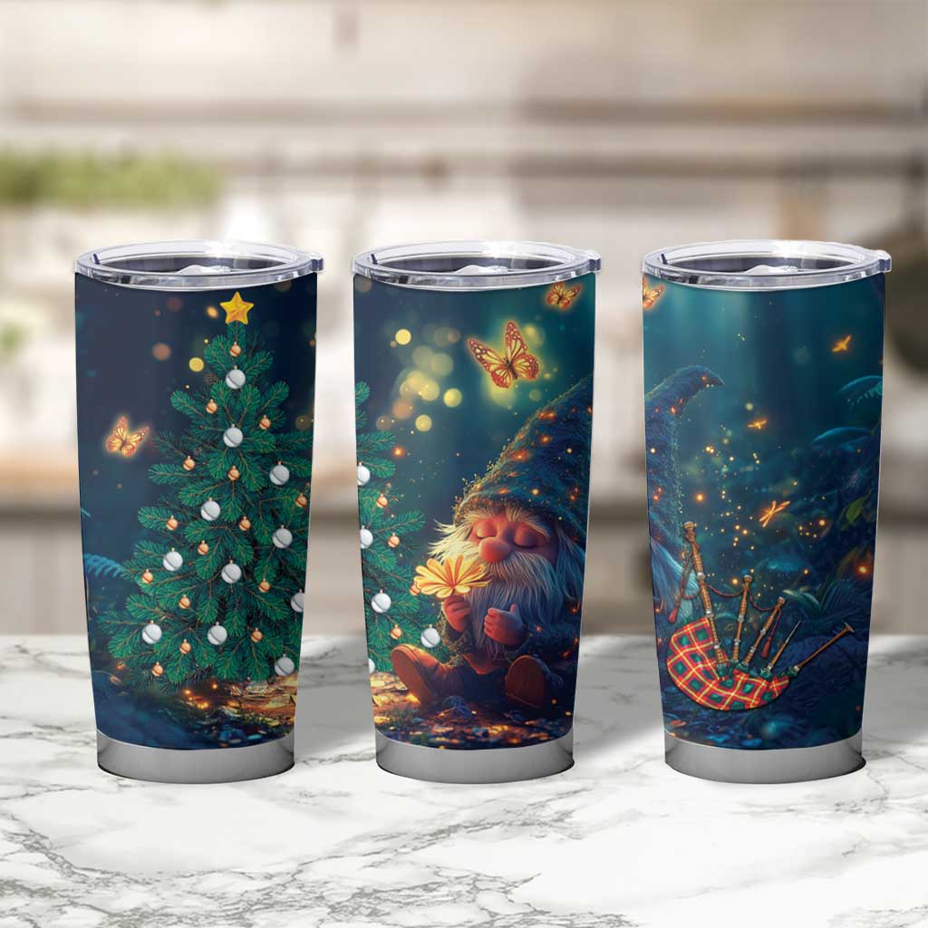 Nollaig Chridheil Scottish Gnome Tumbler Cup Bagpies Musical and Chirstmas Tree - Wonder Print Shop