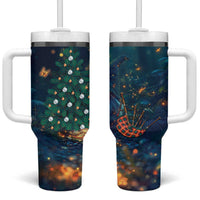 Nollaig Chridheil Scottish Gnome Tumbler With Handle Bagpies Musical and Chirstmas Tree - Wonder Print Shop