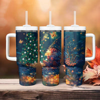 Nollaig Chridheil Scottish Gnome Tumbler With Handle Bagpies Musical and Chirstmas Tree - Wonder Print Shop