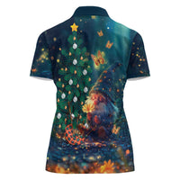 Nollaig Chridheil Scottish Gnome Women Polo Shirt Bagpies Musical and Chirstmas Tree - Wonder Print Shop