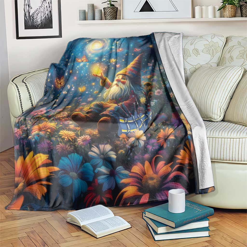 Nollaig Chridheil Scottish Gnome Blanket Merry Christmas with Starry Night