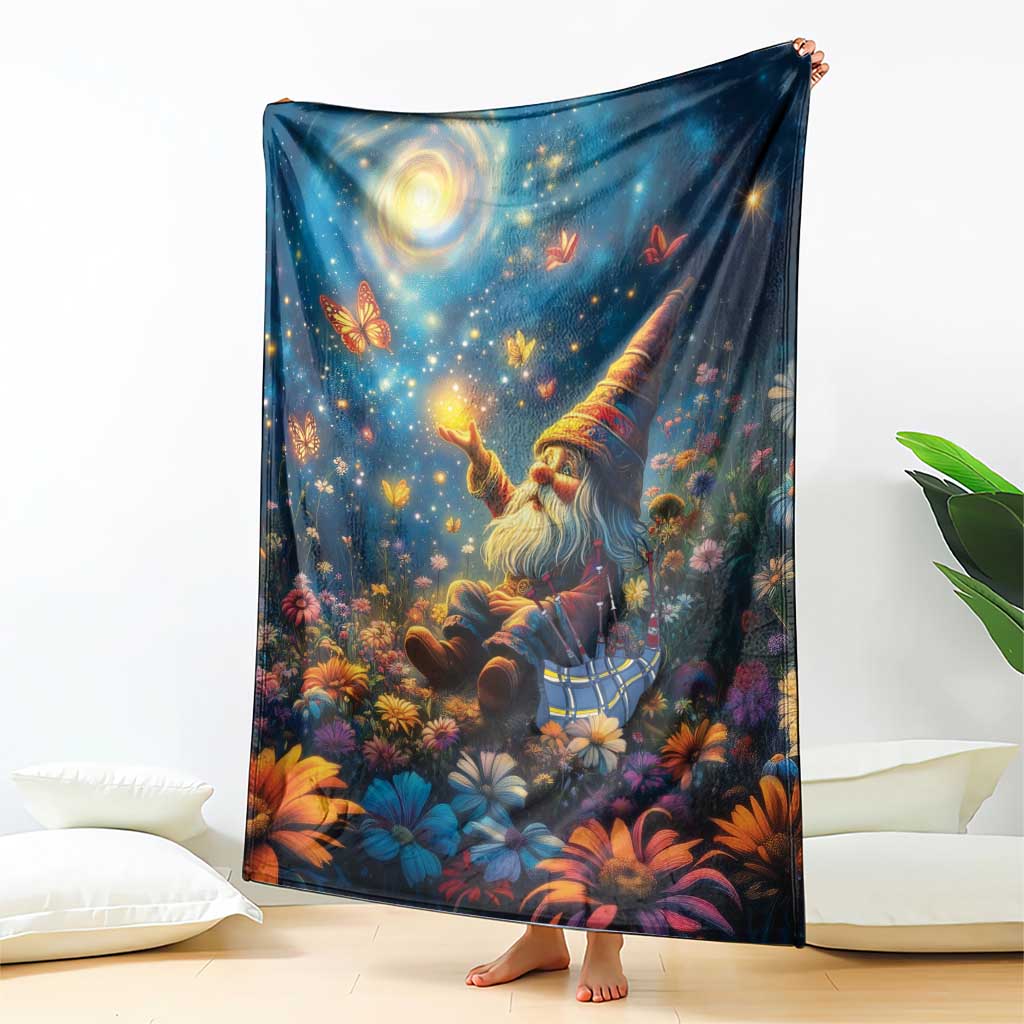 Nollaig Chridheil Scottish Gnome Blanket Merry Christmas with Starry Night