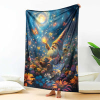 Nollaig Chridheil Scottish Gnome Blanket Merry Christmas with Starry Night