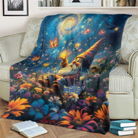 Nollaig Chridheil Scottish Gnome Blanket Merry Christmas with Starry Night