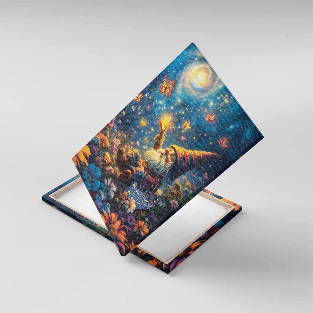 Nollaig Chridheil Scottish Gnome Canvas Wall Art Merry Christmas with Starry Night LT9 - Wonder Print Shop