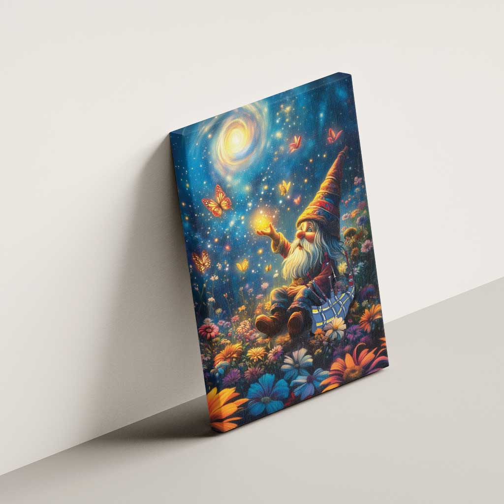 Nollaig Chridheil Scottish Gnome Canvas Wall Art Merry Christmas with Starry Night LT9 - Wonder Print Shop