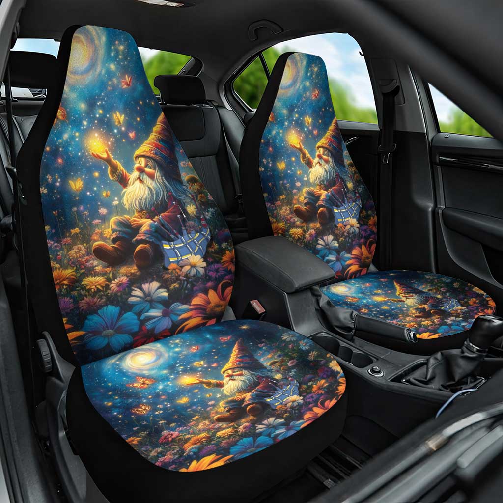 Nollaig Chridheil Scottish Gnome Car Seat Cover Merry Christmas with Starry Night LT9 - Wonder Print Shop