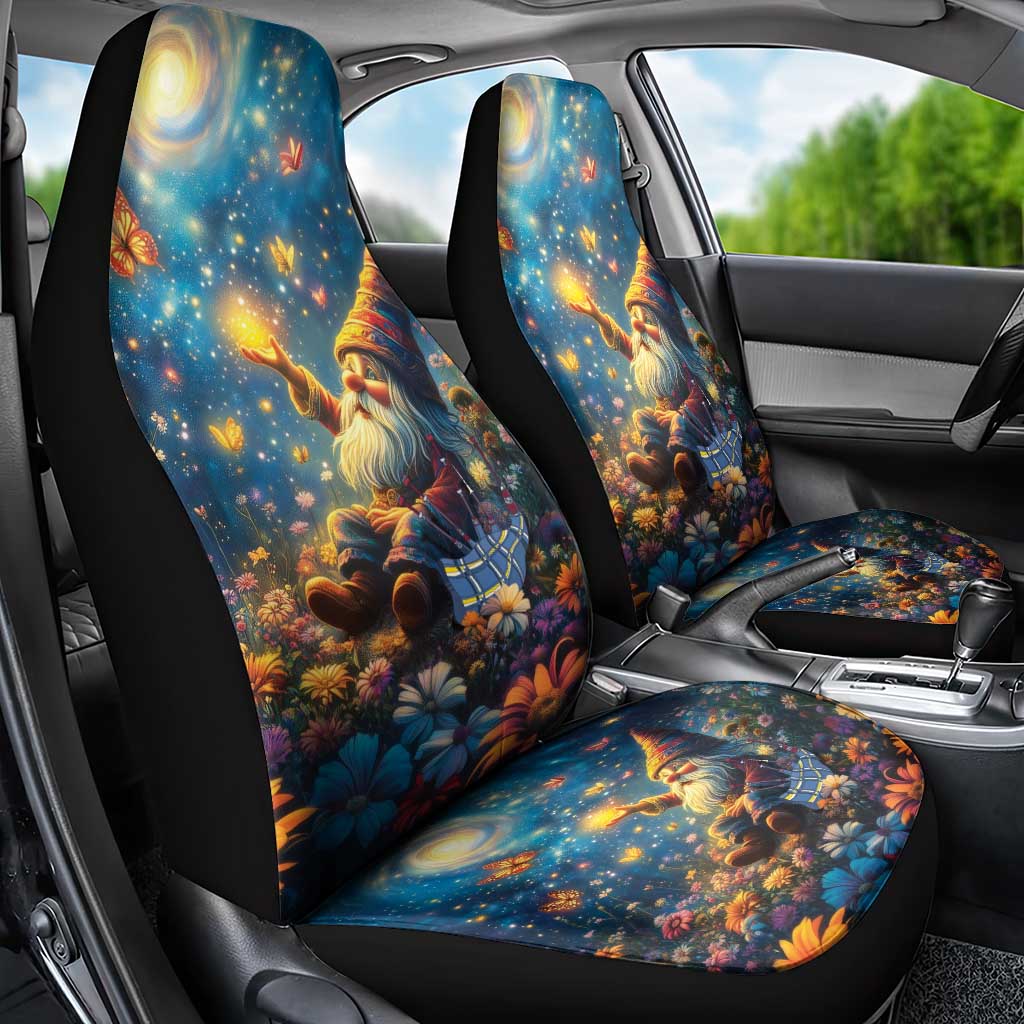 Nollaig Chridheil Scottish Gnome Car Seat Cover Merry Christmas with Starry Night LT9 - Wonder Print Shop
